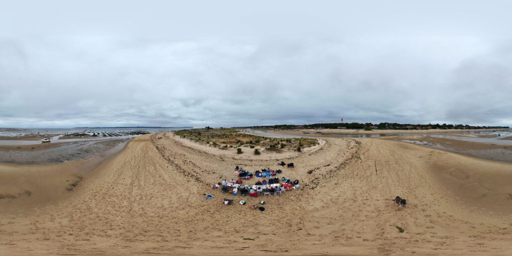 Bateau de la flottille pique-nique Mimbeau bassin d'Arcachon